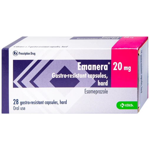 Emanera 20mg Điều trị trào ngược dạ dày, thực quản, viêm loét dạ dày
