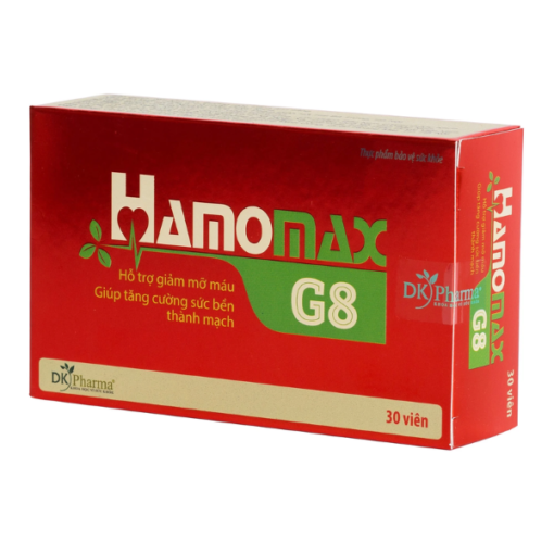 Viên uống Hamomax G8 - Hỗ trợ điều trị mỡ máu, gan nhiễm mỡ, huyết áp cao