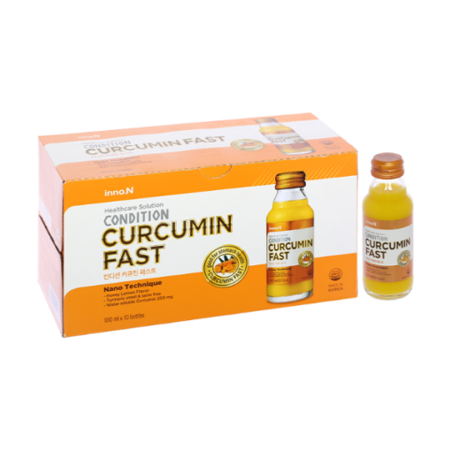 Nước uống Curcumin Fast bảo vệ niêm mạc dạ dày hộp 10 chai x 100ml