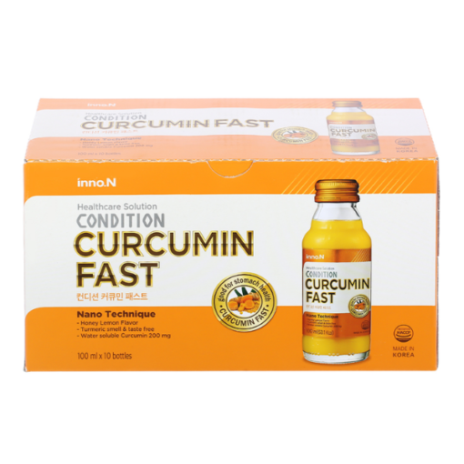 Nước uống Curcumin Fast bảo vệ niêm mạc dạ dày hộp 10 chai x 100ml
