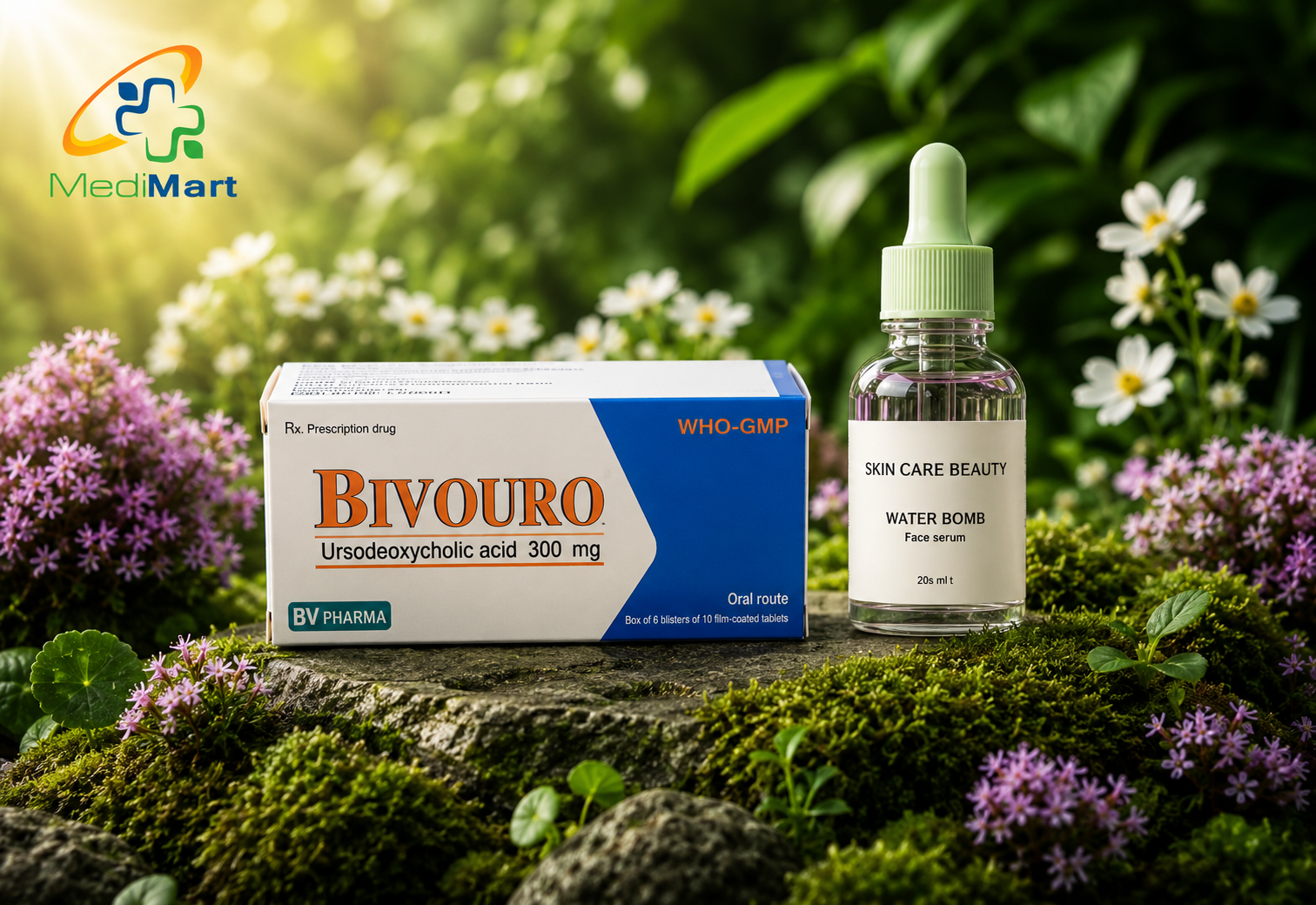 Thuốc cải thiện chức năng gan và điều trị sỏi mật Bivouro 300mg Bidiphar (Hộp 3 vỉ x 10 viên)