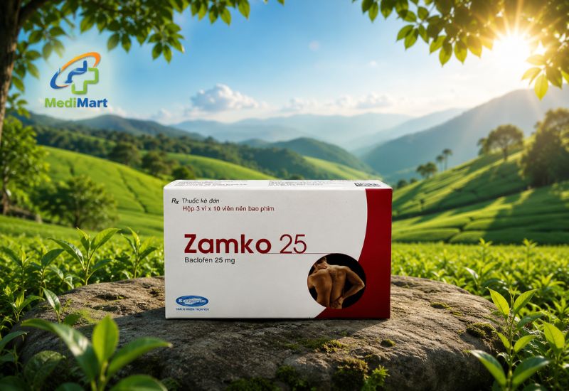 Thuốc điều trị co thắt và co cứng cơ Zamko 25 SAVIPHARM (Hộp 3 vỉ x 10 viên)