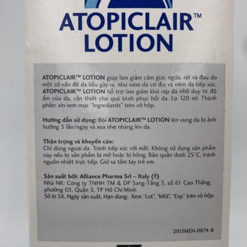Sữa dưỡng ẩm điều trị viêm da cơ địa Atopiclair Lotion 120ml