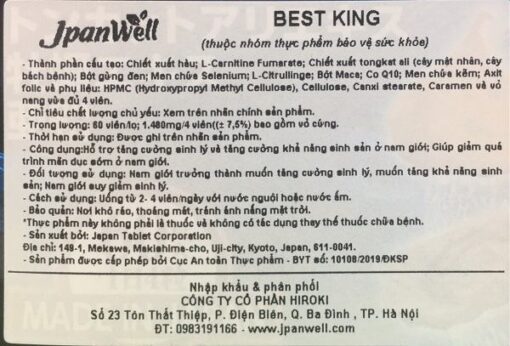 Viên uống tăng cường sinh lý JpanWell Best King