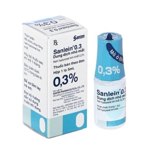 Dung dịch nhỏ mắt Sanlein 0.3% Santen hỗ trợ điều trị tổn thương biểu mô kết - giác mạc