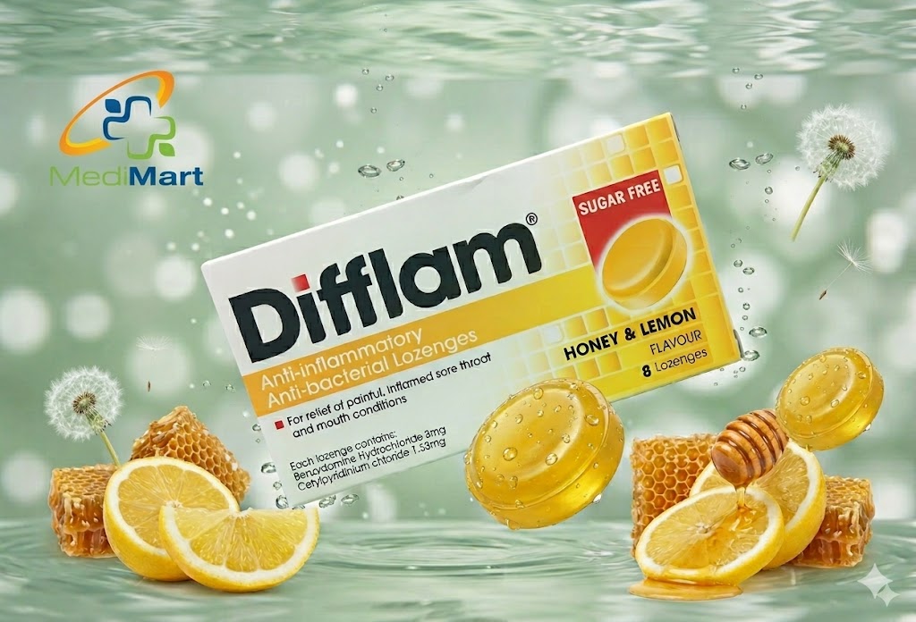 Viên ngậm viêm họng Difflam – Vị mật ong và chanh (Không đường)