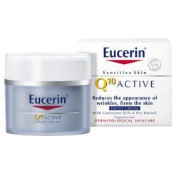 Kem dưỡng ngừa lão hóa ban đêm dành cho da nhạy cảm Eucerin Q10 Active Night Cream