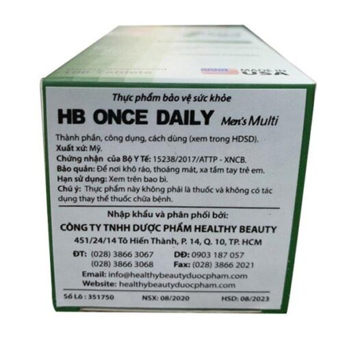 Bổ sung vitamin cho nam giới Healthy Beauty HB Once Daily Men