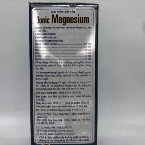 Bổ sung ion vi lượng Ionic Magnesium 400mg