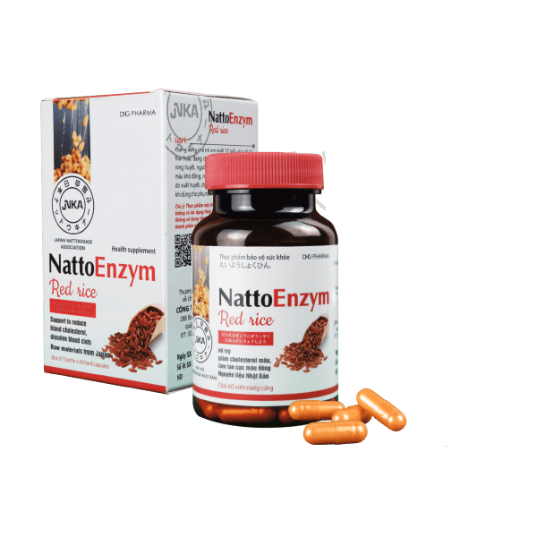 Viên uống giảm cholesterol máu DHG Pharma NattoEnzym Red Rice