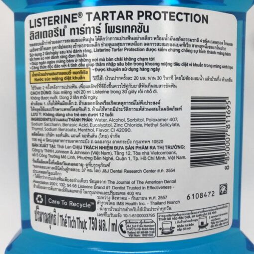 Nước súc miệng Listerine Tartar Protection 750ML