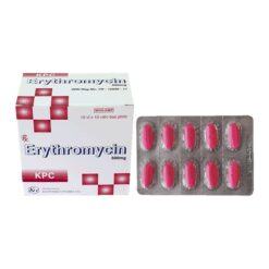 Thuốc kháng sinh KPC Erythromycin 500mg (Hộp 10 vỉ x 10 viên)