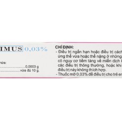 Thành phần thuốc mỡ bôi da immulimus 0.03%