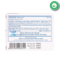 Thuốc thải sắt Deferiprone A.T 500mg - mặt sau hộp thuốc