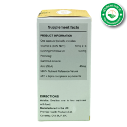 Tinh dầu hoa Anh thảo Evening Primose Oil Basic Nutrition - mặt bên 1