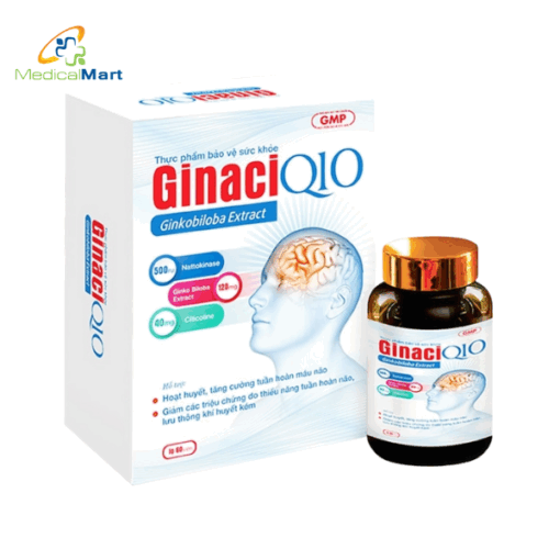 Viên uống Ginaci Q10 Dragon hỗ trợ hoạt huyết, tuần hoàn máo não