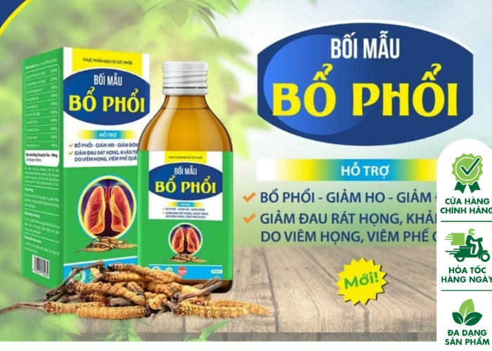 Bối Mẫu Bổ Phổi Nature Hoà Bình 250ml giúp giảm ho, khan tiếng, viêm phế quản