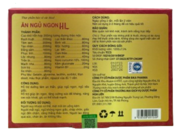 Viên ĂN NGỦ NGON HL (Hộp 60 viên) - Hỗ Trợ Tăng Cường Sức Khỏe