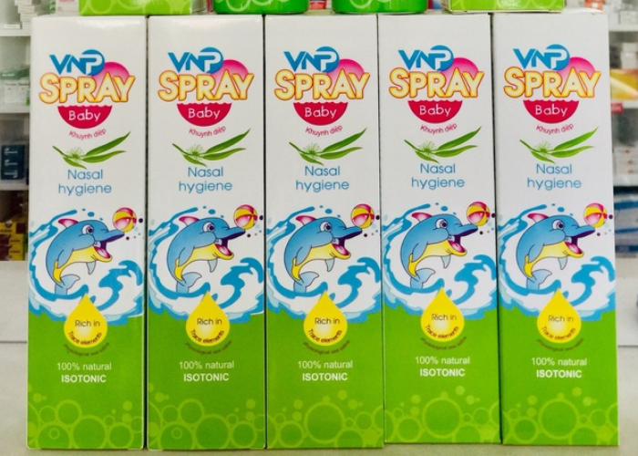 Dung dịch nước muối biển VNP SPRAY BABY Khuynh Diệp điều trị nghẹt mũi sổ mũi (Chai 100 ml)