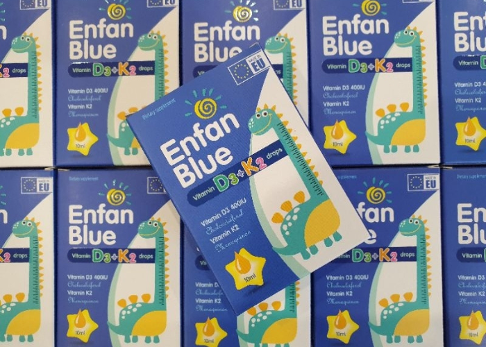 Enfan Blue Vitamin D3+K2 Drops Global Pharma bổ sung vitamin D3, vitamin K2 cho trẻ (10ml)