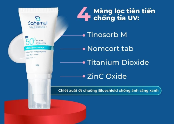 Kem chống nắng Sahemul SPF 50+ giúp bảo vệ da khỏi tác hại của tia UV (50g)