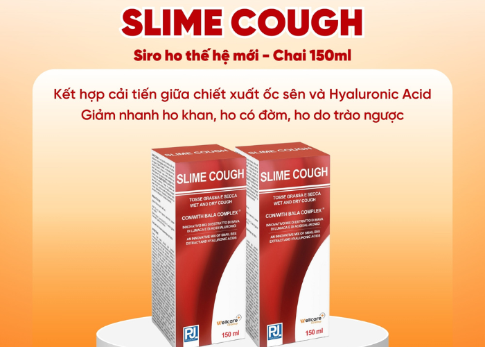 Siro ho Slime Cough giúp giảm nhanh ho khan, ho đờm, ho do trào ngược (150ml)