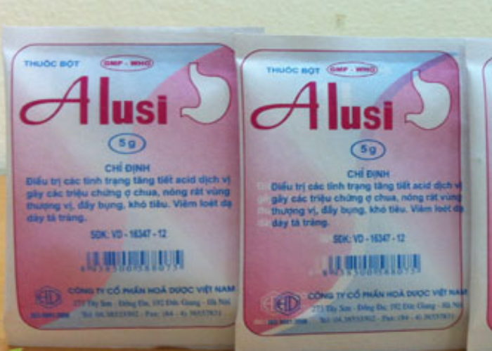 Thuốc bột Alusi Hóa Dược điều trị viêm loét dạ dày (Hộp 25 gói x 5g)