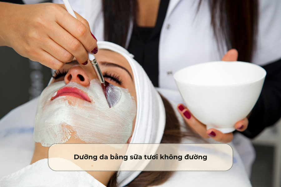 Dưỡng da bằng sữa tươi không đường