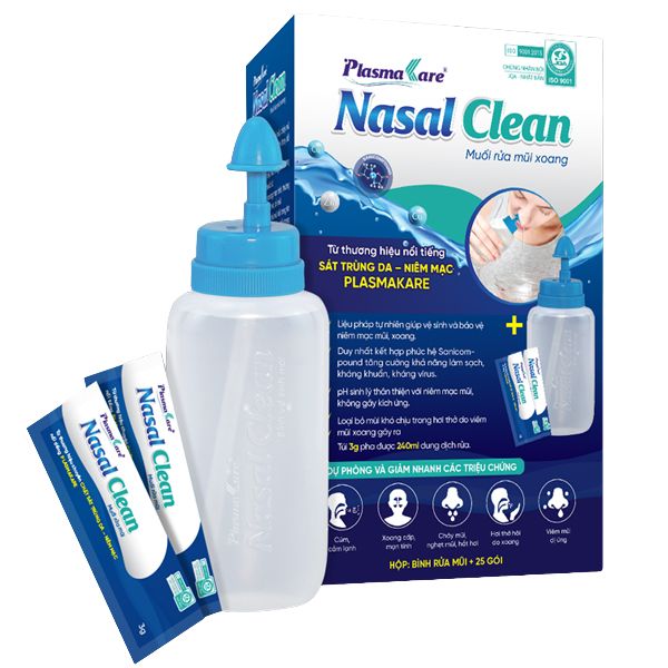 Bộ rửa mũi xoang PlasmaKare Nasal Clean kháng khuẩn, kháng virus, làm sạch hiệu quả, an toàn Bộ rửa mũi xoang PlasmaKare Nasal Clean kháng khuẩn, kháng virus, làm sạch hiệu quả, an toàn