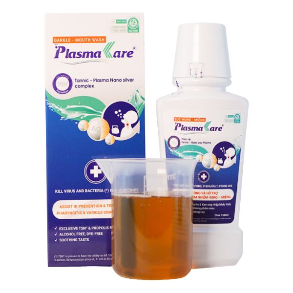 Súc họng-miệng PlasmaKare làm sạch và kháng khuẩn răng miệng Súc họng-miệng PlasmaKare làm sạch và kháng khuẩn răng miệng