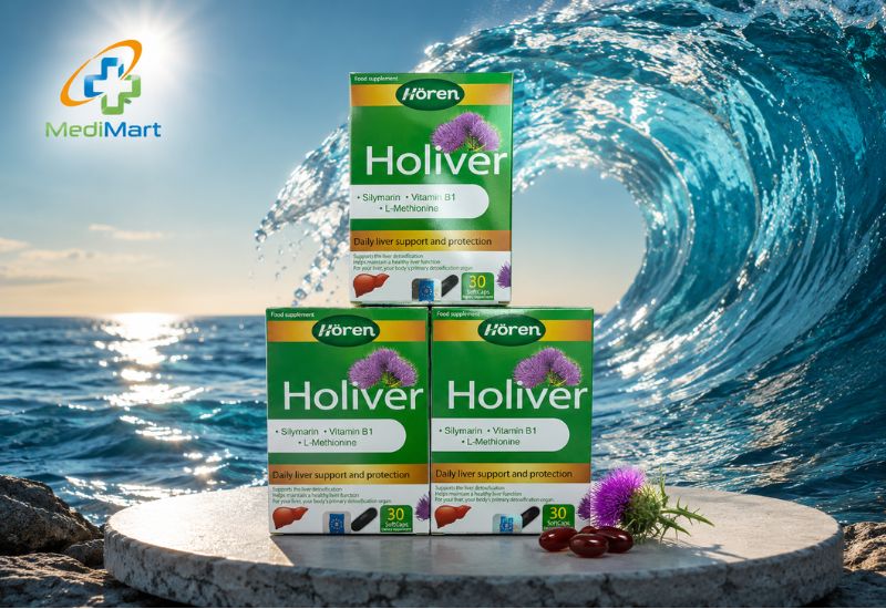 Viên uống Holiver Horen hỗ trợ cải thiện chức năng gan, giải độc gan, hạ men gan hộp 30 Viên