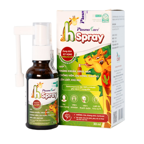 Xit họng Plasmakare Hspray kháng khuẩn, kháng Virus, giảm ho, rát họng, phục hồi niêm mạc Xit họng Plasmakare Hspray kháng khuẩn, kháng Virus, giảm ho, rát họng, phục hồi niêm mạc