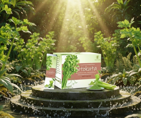 Bột cần tây Sitokata giúp giảm béo, làm giảm mỡ ở má, thúc đẩy chuyển hóa chất béo (Hộp 20 gói x 5g)