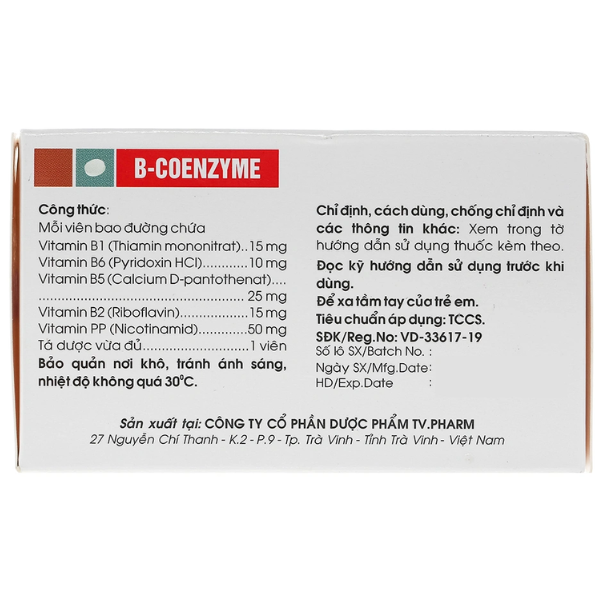CD - Thuốc B-coenzyme bổ sung vitamin nhóm B, giảm suy nhược