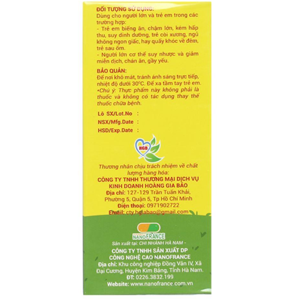 ĐT - Siro ăn ngủ ngon Hoàng Gia Bảo giúp hệ tiêu hóa của bé khỏe mạnh