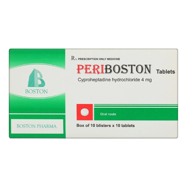 H - Thuốc Periboston 4mg điều trị dị ứng và ngứa, đau nửa đầu và đau đầu