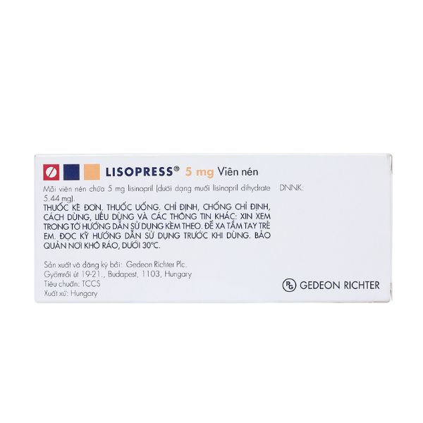 MS - Thuốc Lisopress 5mg trị tăng huyết áp và suy tim
