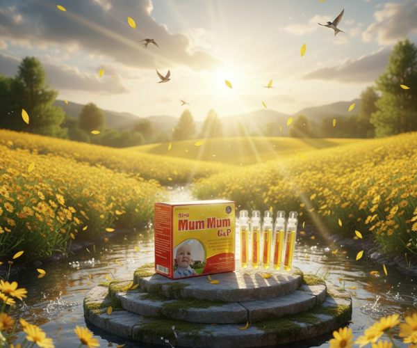 Siro Mum Mum GP giúp ăn ngon tiêu hóa khỏe, tăng cường hấp thu dinh dưỡng, giảm biếng ăn (Hộp 20 ống x 10ml)