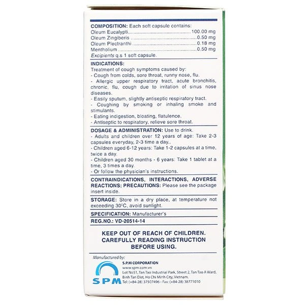 TA - Thuốc Eugintol Fort điều trị các chứng ho do đau họng, sổ mũi, cảm cúm