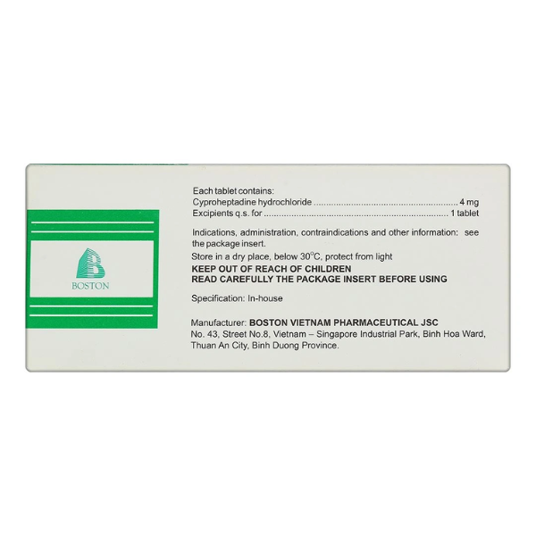 TA - Thuốc Periboston 4mg điều trị dị ứng và ngứa, đau nửa đầu và đau đầu