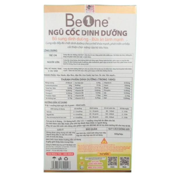 TP - Ngũ cốc dinh dưỡng Beone hỗ trợ tăng cường sức khỏe