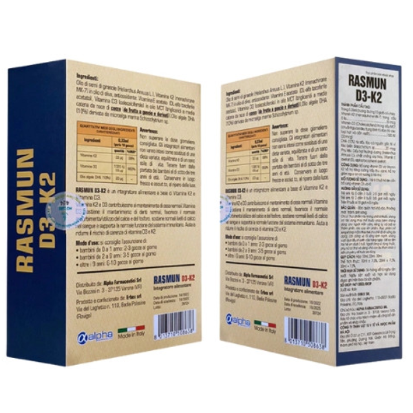 TP - Siro Rasmun D3 K2 hỗ trợ hấp thu canxi