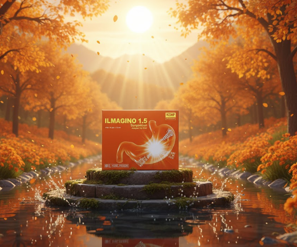 Thuốc Ilmagino 1.5g điều trị các chứng bệnh liên quan đến dạ dày như viêm loét dạ dày (Hộp 30 gói x 15ml)