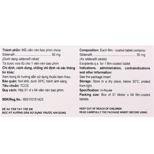 Toa TP - Thuốc Eugra 50 trị rối loạn cương dương