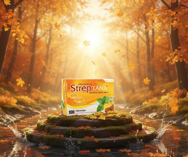Viên ngậm ho Streptana giảm ho và đau rát họng (Hộp 100 viên ngậm)