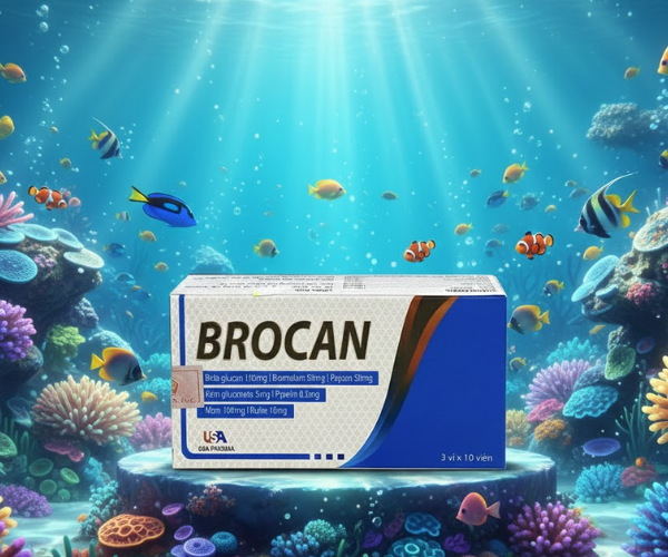 Viên uống Brocan hỗ trợ điều trị các vấn đề về giãn tĩnh mạch, phù nề (Hộp 3 vỉ x 10 viên)