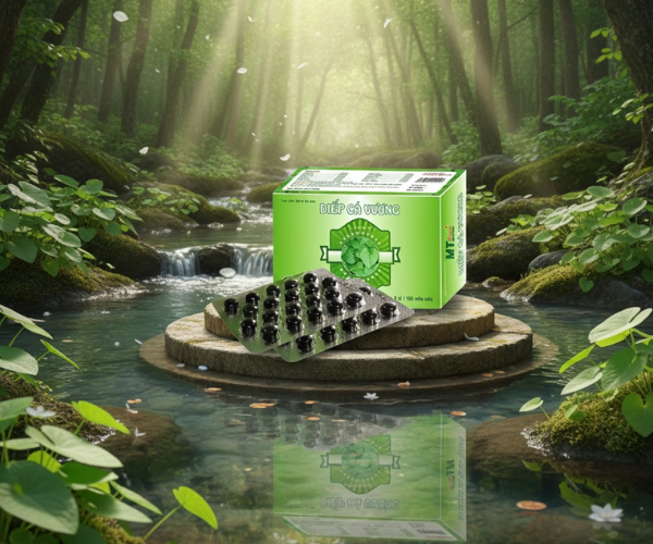 Viên uống Diếp Cá Vương hỗ trợ điều trị và phòng ngừa táo bón, tăng cường tiêu hóa (Hộp 3 vỉ x 10 viên)