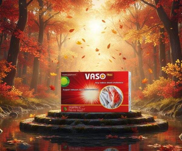 Viên uống Vaso New Thiên Bình giảm mỡ máu hỗ trợ tăng cường sức khỏe tim mạch (Hộp 3 vỉ x 10 viên)