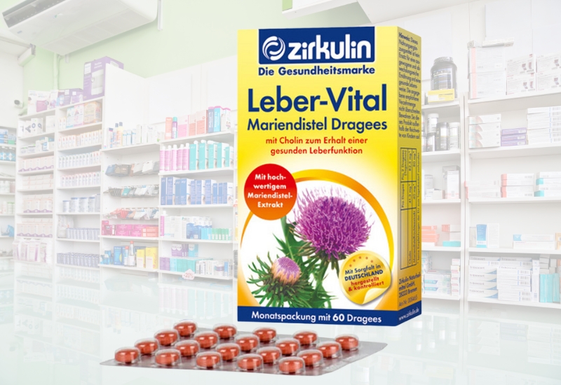 Viên uống bổ gan Zirkulin Leber Vital Mariendistel Hochdosiert tăng cường chức năng gan, giải độc gan hộp 30 viên