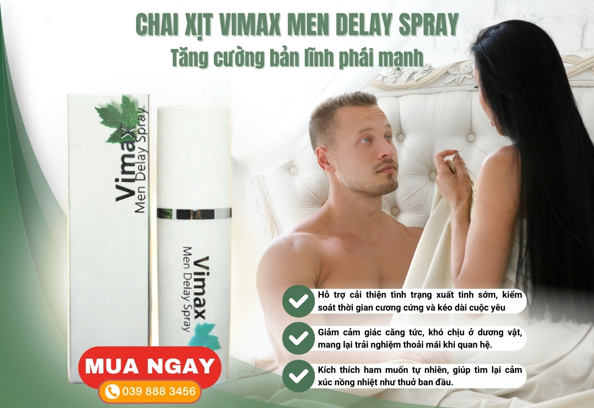 Chai xịt Vimax Men Delay Spray chống xuất tinh sớm (15ml)